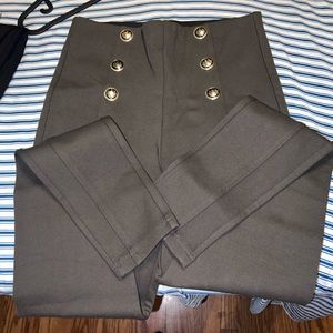 Green Zara work pants